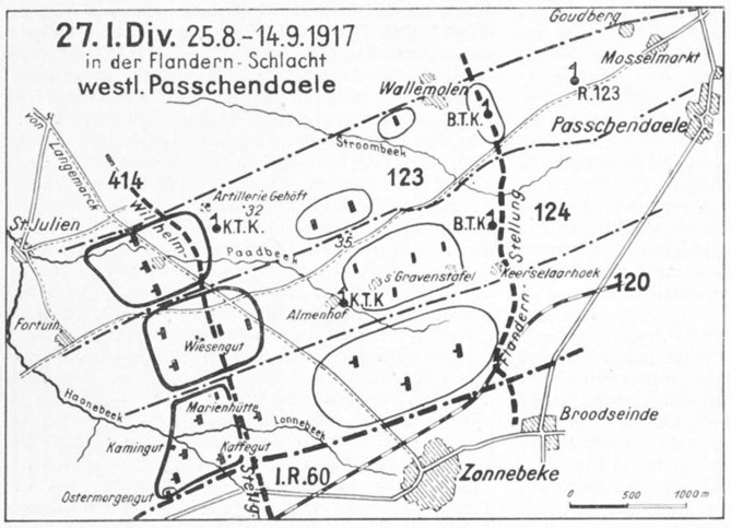 Württemberg 27. Infanterie-Division west of Passchendaele, 25th August to 14th September 1917