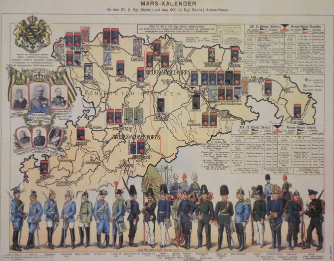 Peacetime garrisons of the Royal Saxon Army - 1904