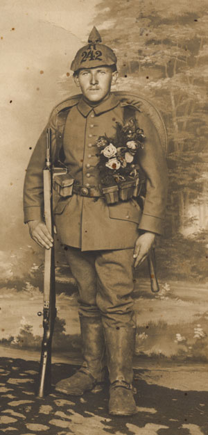 Pre-departure studio portrait of another member of Penther's battalion