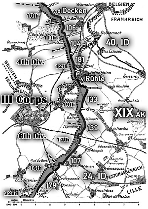 Click for our full-size 1914 Christmas Truce sector map.