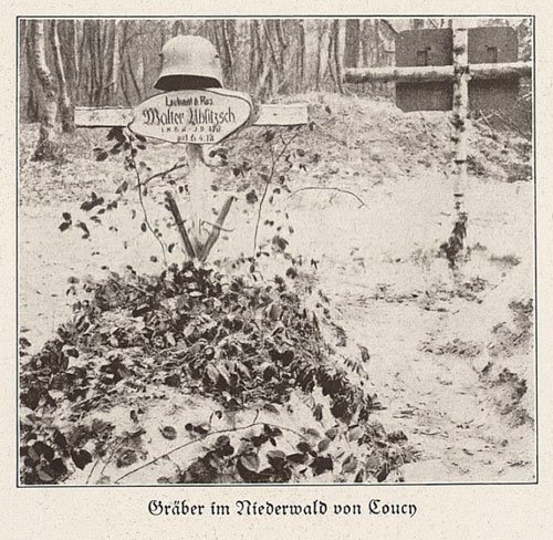 Grave of Leutnant der Reserve Walter Uhlitzsch of 1. MG-Kompagnie / IR 473, killed in action on 6th April.