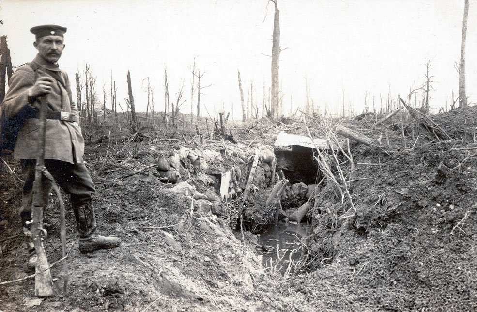 One of a series of photos from the album of Hans Berthelen (SR 108) depicting the devastated French positions in the Bois des Buttes.