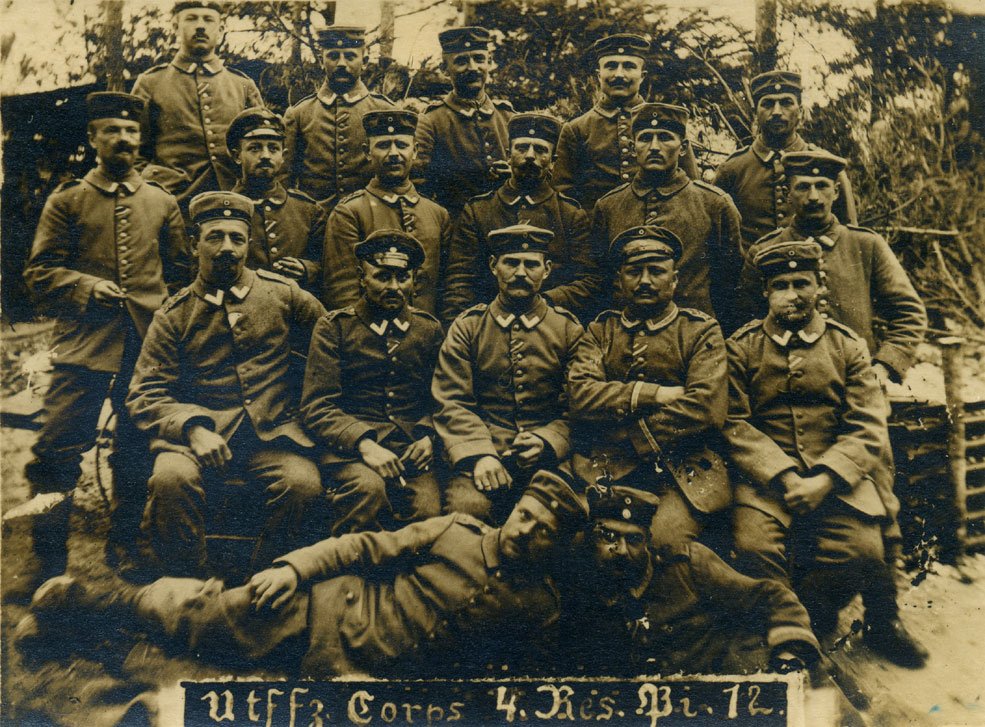 Undated group photo of the Unteroffiziere of 4. Reserve-Kompagnie / Pionier-Bataillon 12.