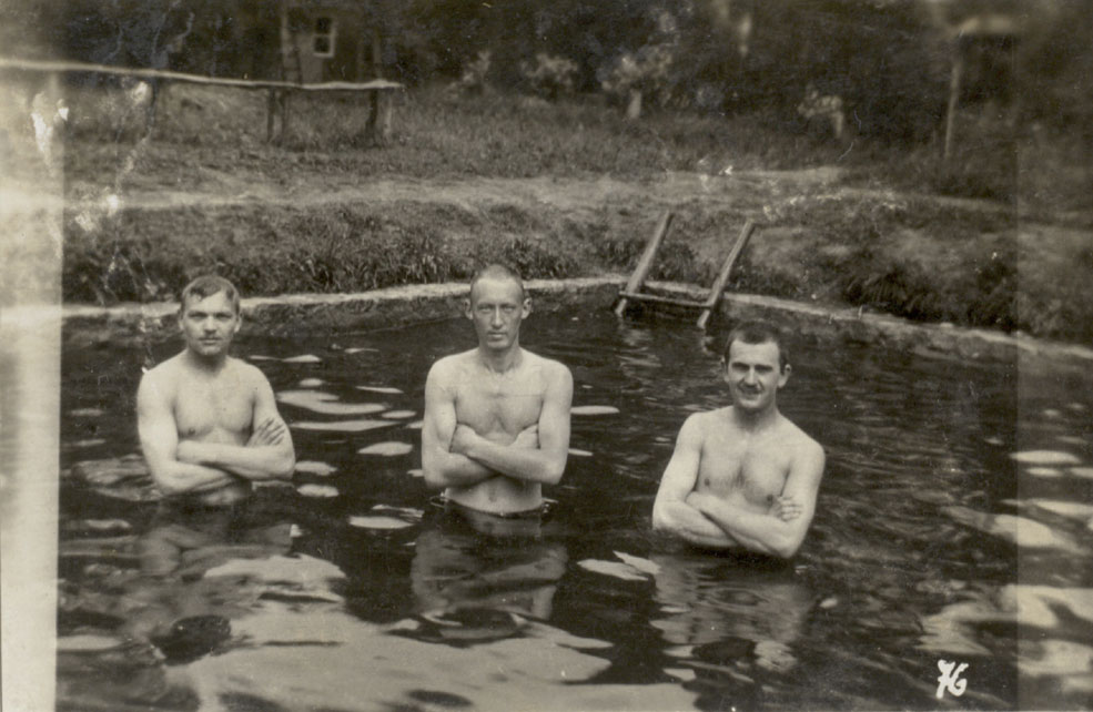 Also from the same anonymous album, three friends from (presumably) SR 108 make use of a swimming pool in the grounds