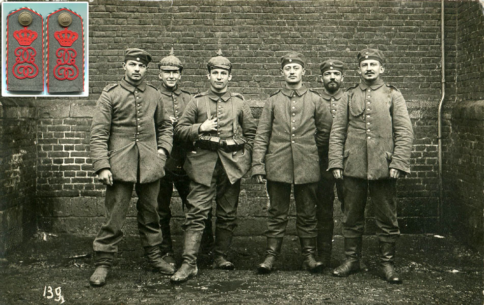 A group from IR 106 pictured behind the line in February 1915